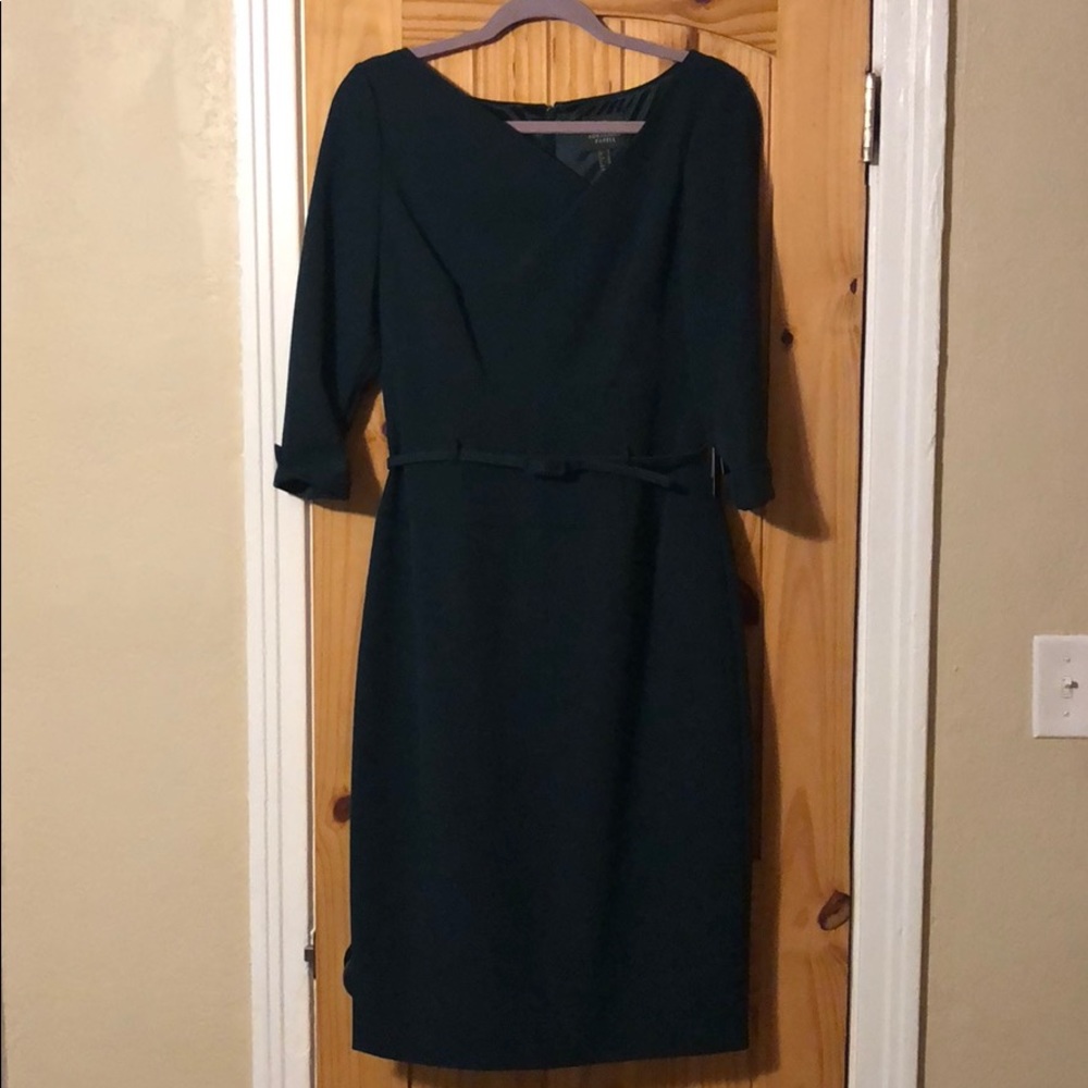 Adrianna Papell Stretch Crepe Belted Sheath Dress